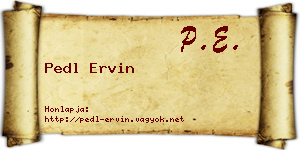Pedl Ervin névjegykártya